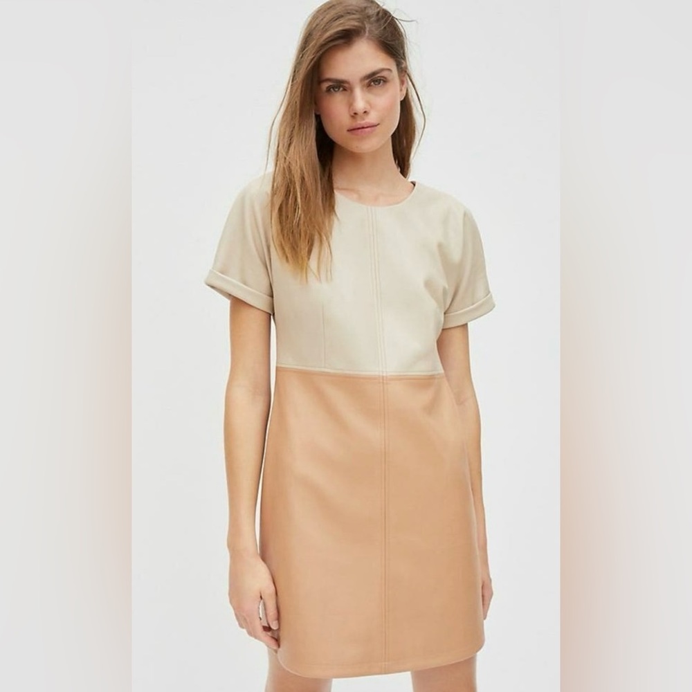 Anthropologie Andrea Faux Leather Mini Dress NWOT SIZE MP